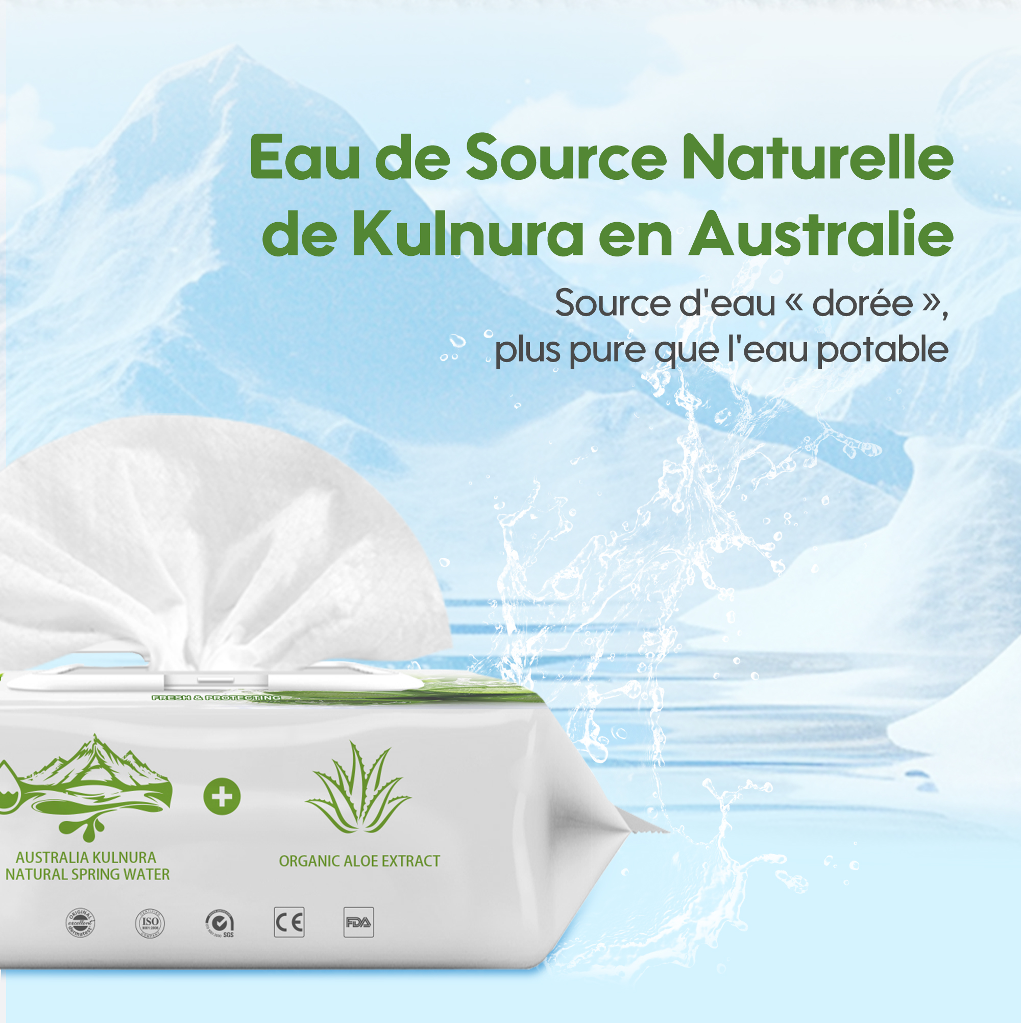 Lingettes fraîches pour bébé (84 lingettes）