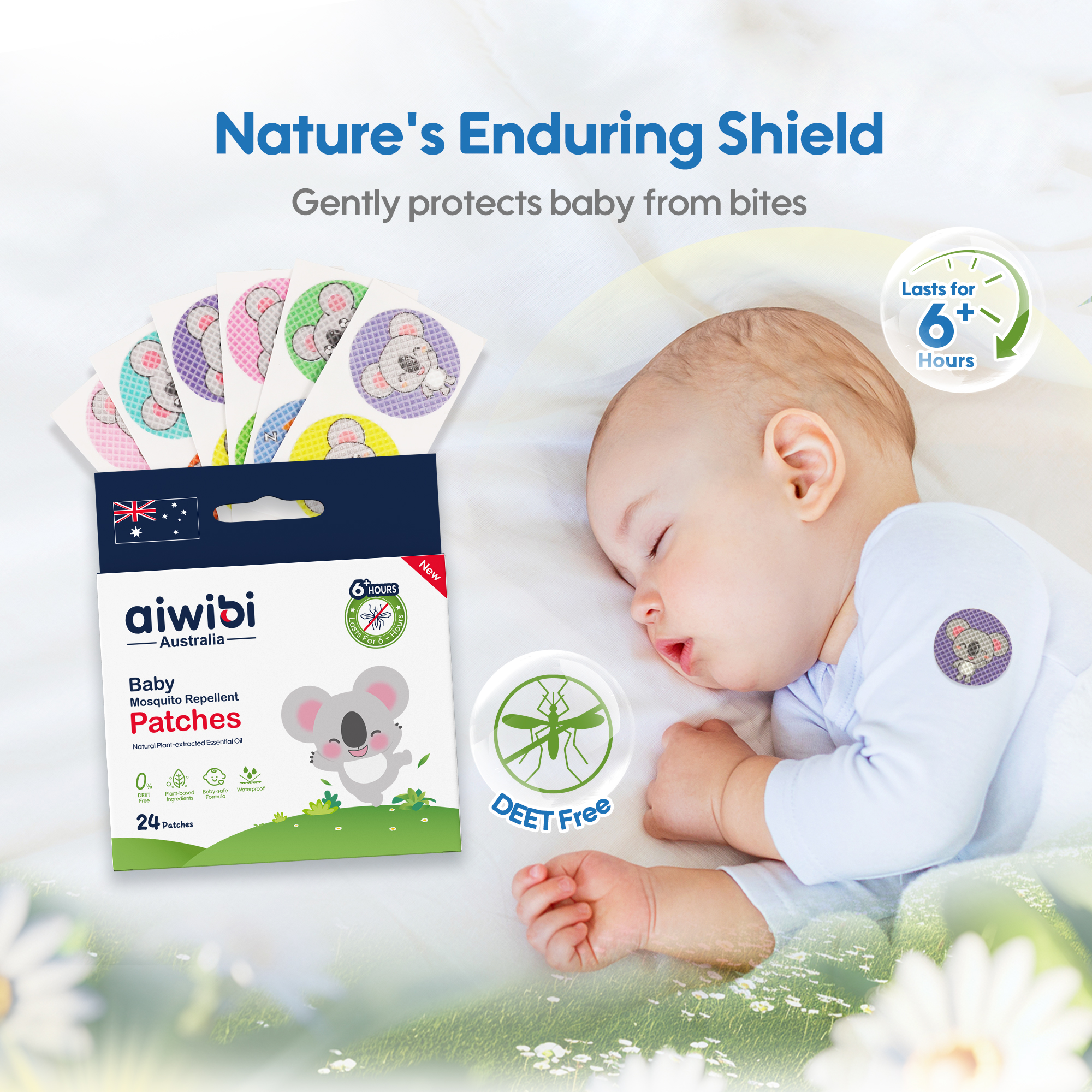 Patchs anti-moustiques pour bébé (24 patchs)