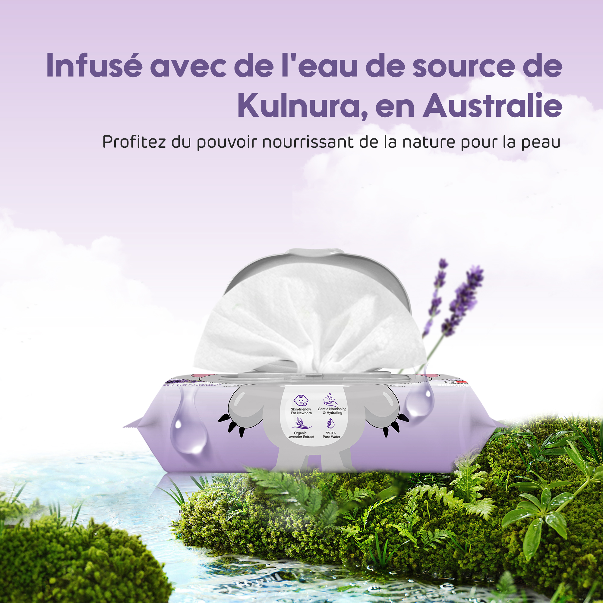 Lingettes parfumées pour bébé (80 lingettes)