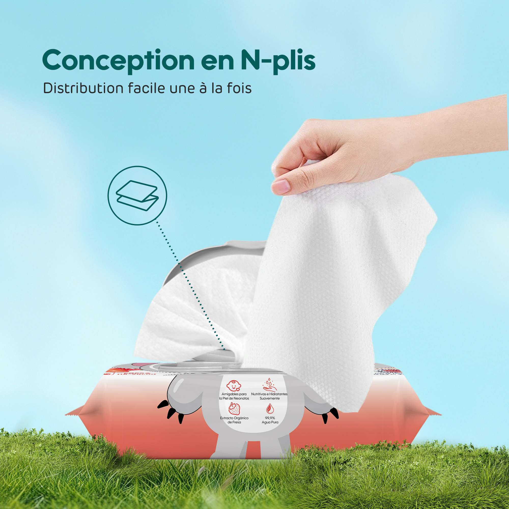 Lingettes parfumées pour bébé (80 lingettes)