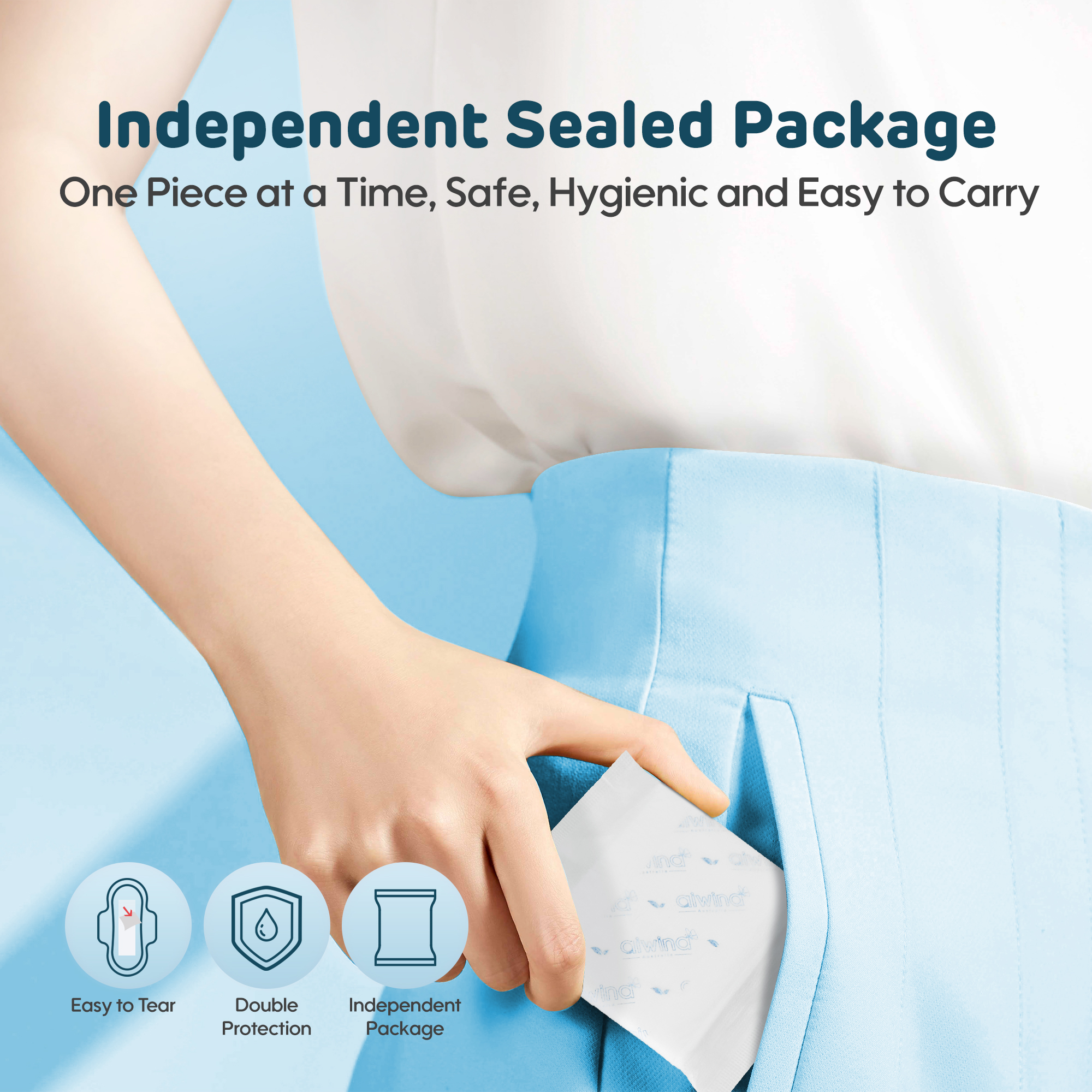 Serviettes Hygiéniques (pâte de bois * 245mm de 8 serviettes)