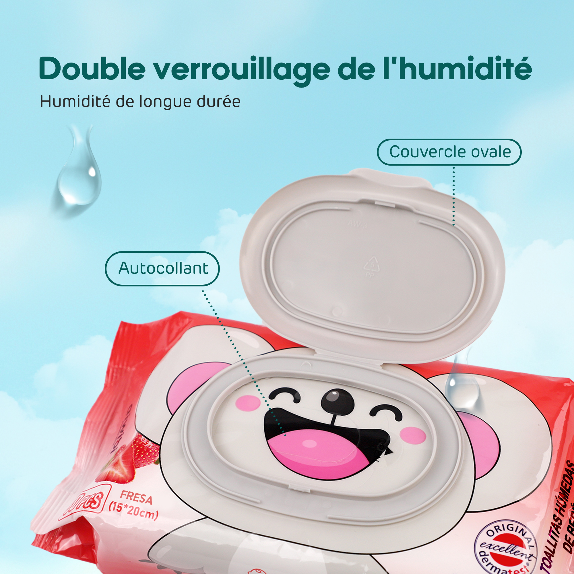 Lingettes parfumées pour bébé (80 lingettes)