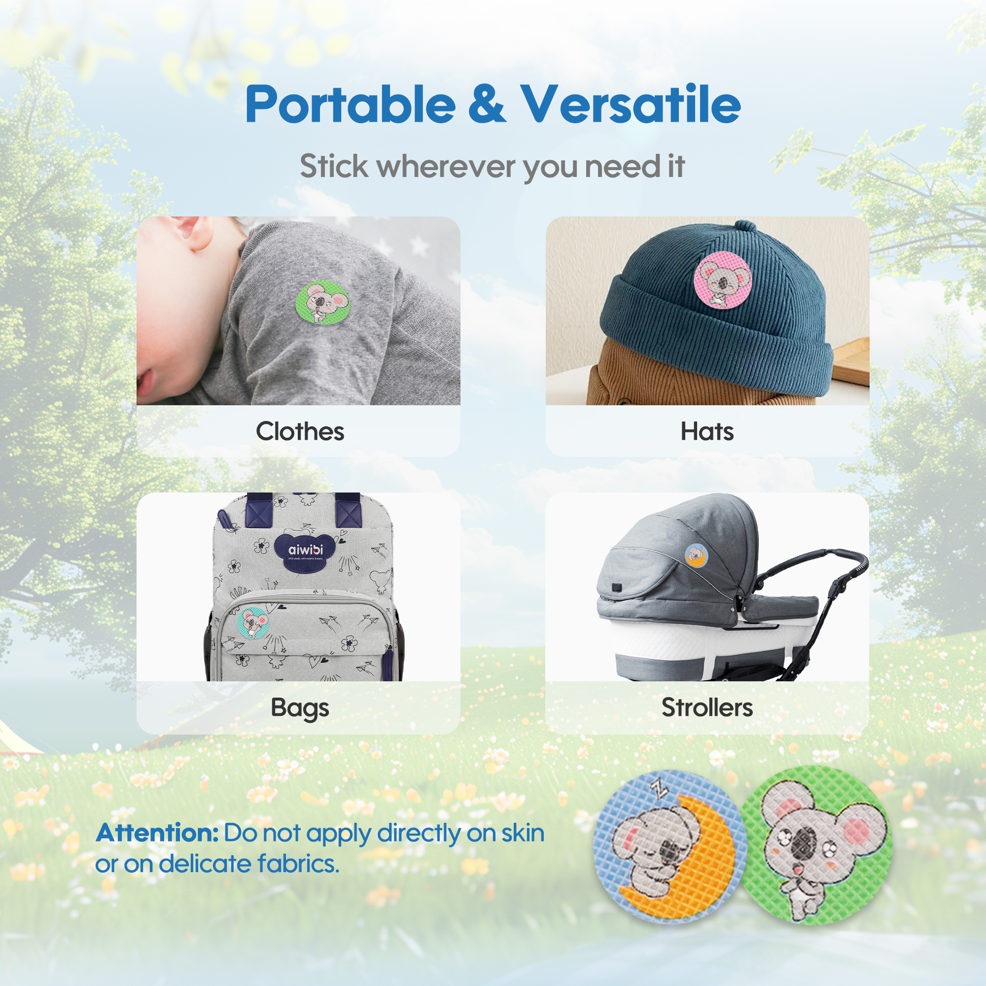 Patchs anti-moustiques pour bébé (24 patchs)
