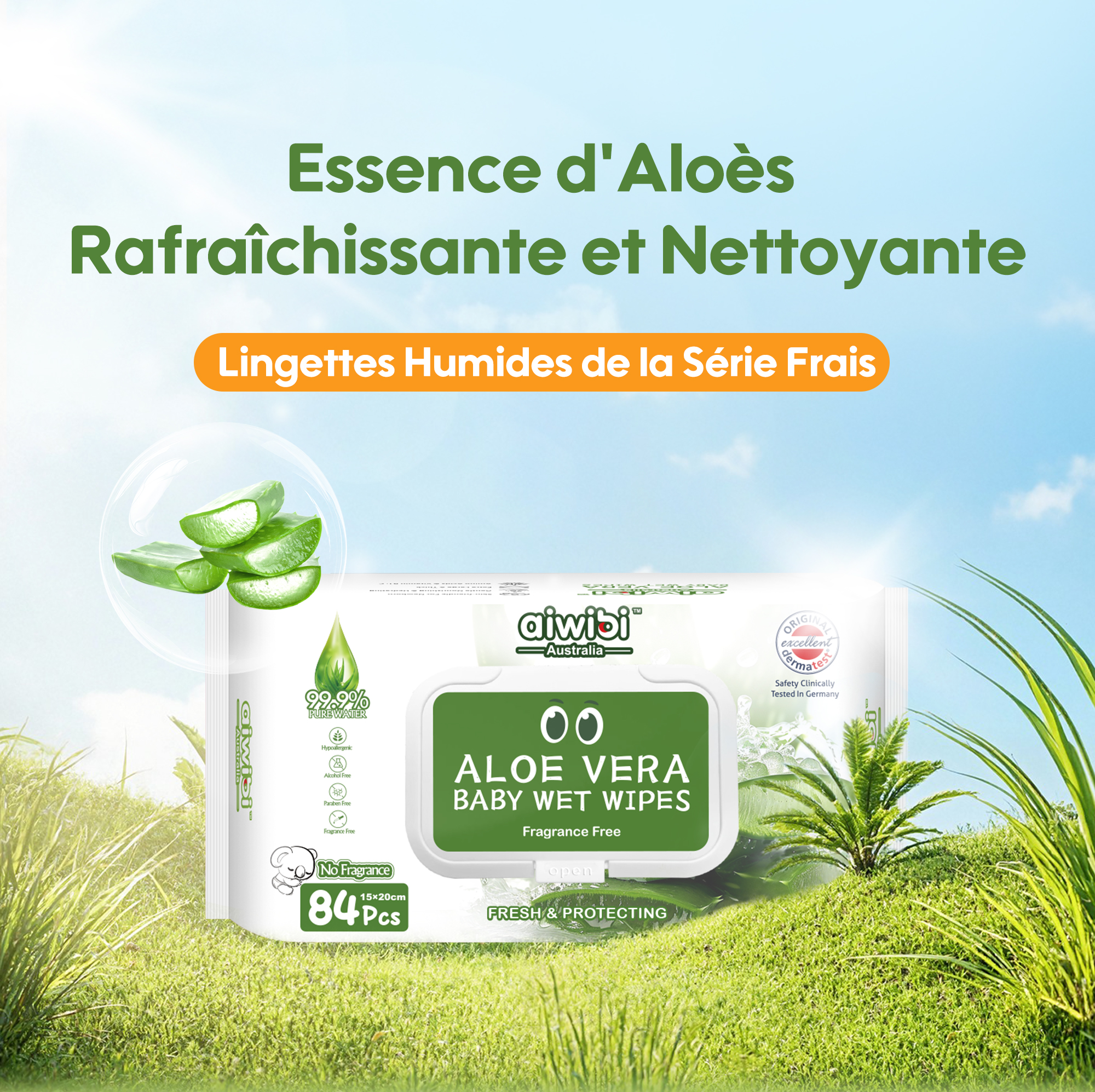 Lingettes fraîches pour bébé (84 lingettes）