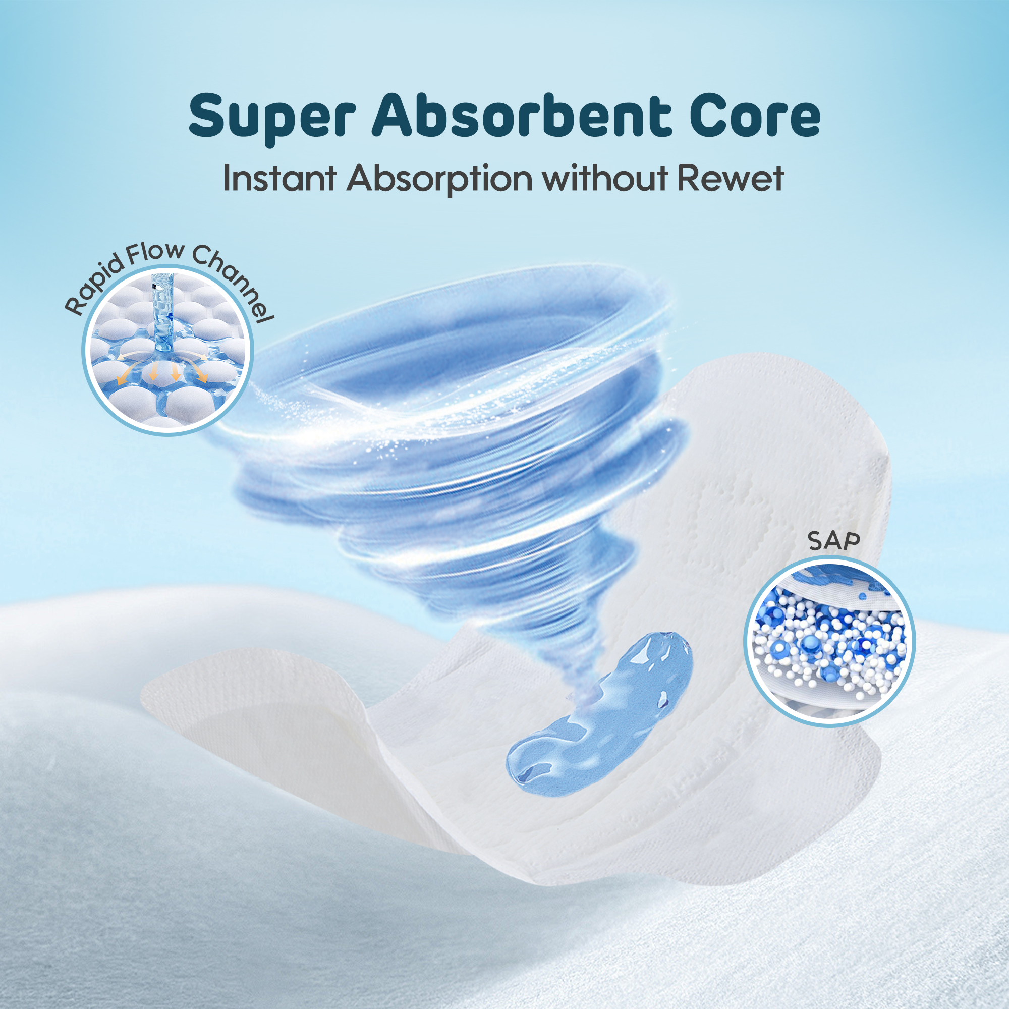 Serviettes Hygiéniques (pâte de bois * 245mm de 8 serviettes)