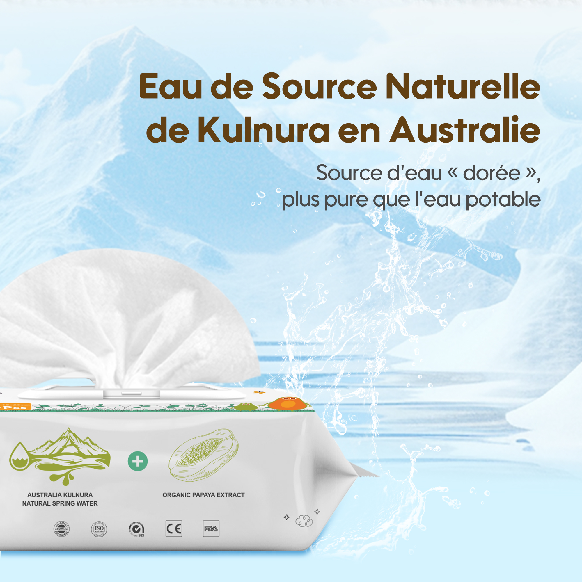 Lingettes fraîches pour bébé (84 lingettes）