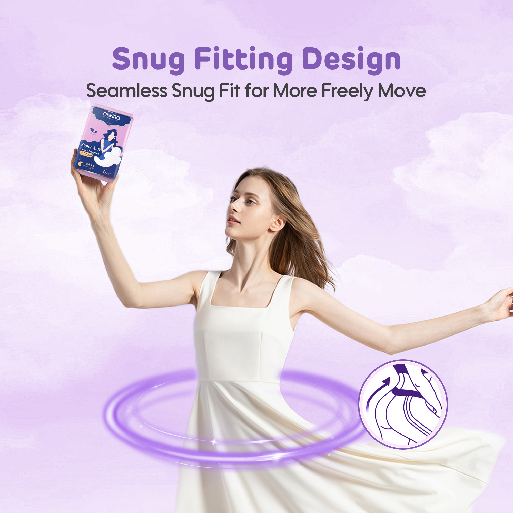 Serviettes Hygiéniques (pâte de bois * 330mm de 6 serviettes)