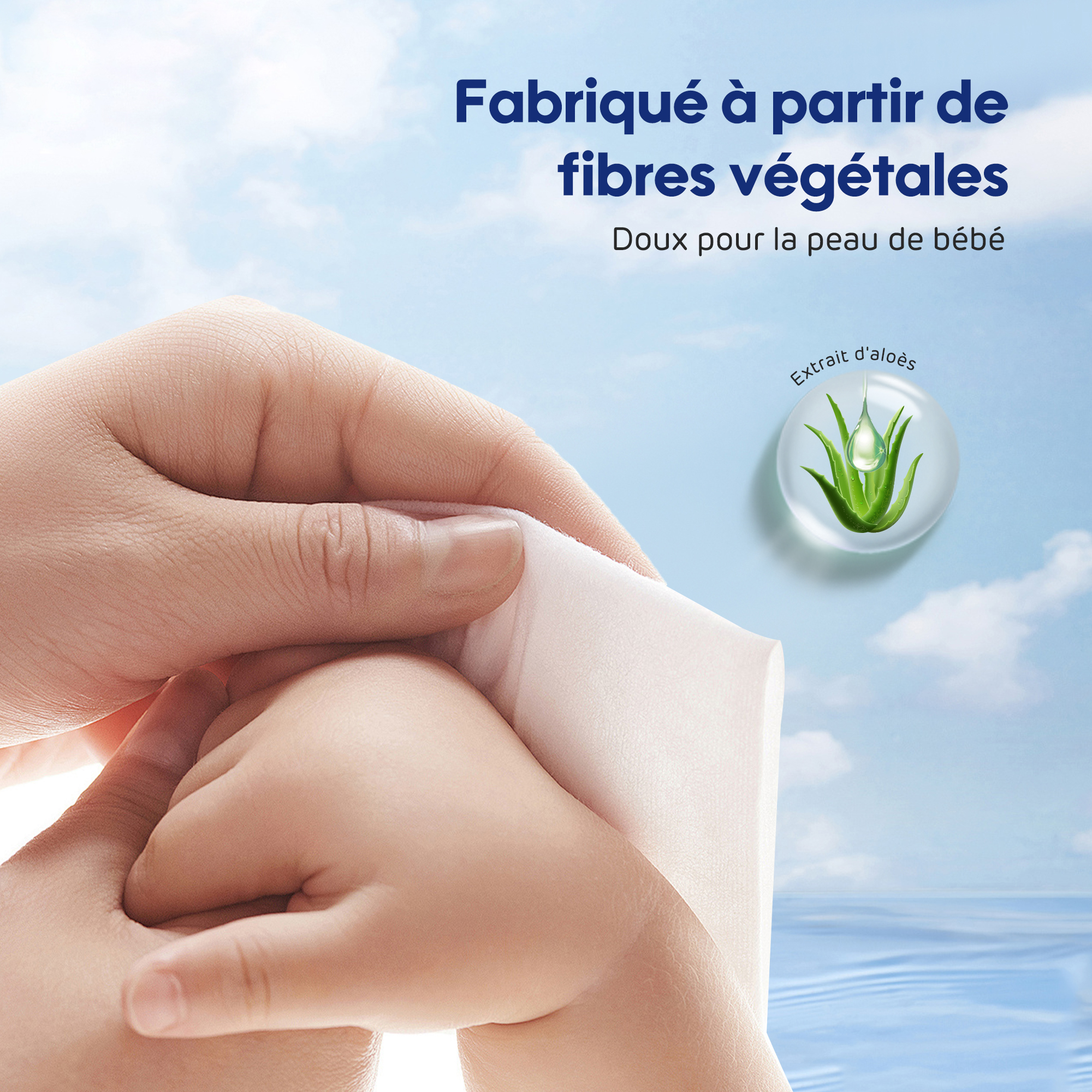 Lingettes parfumées pour bébé (80 lingettes)