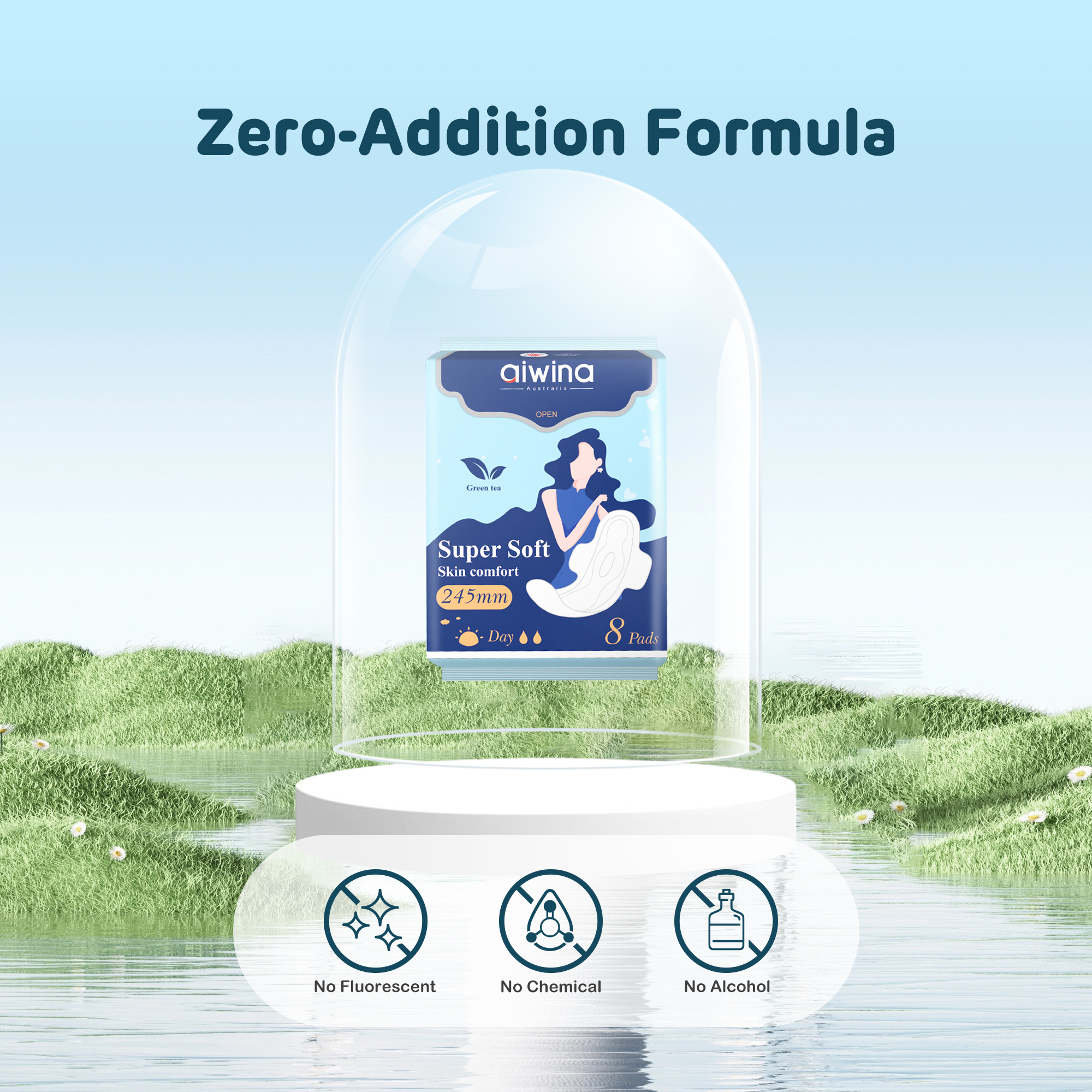 Serviettes Hygiéniques (pâte de bois * 245mm de 8 serviettes)