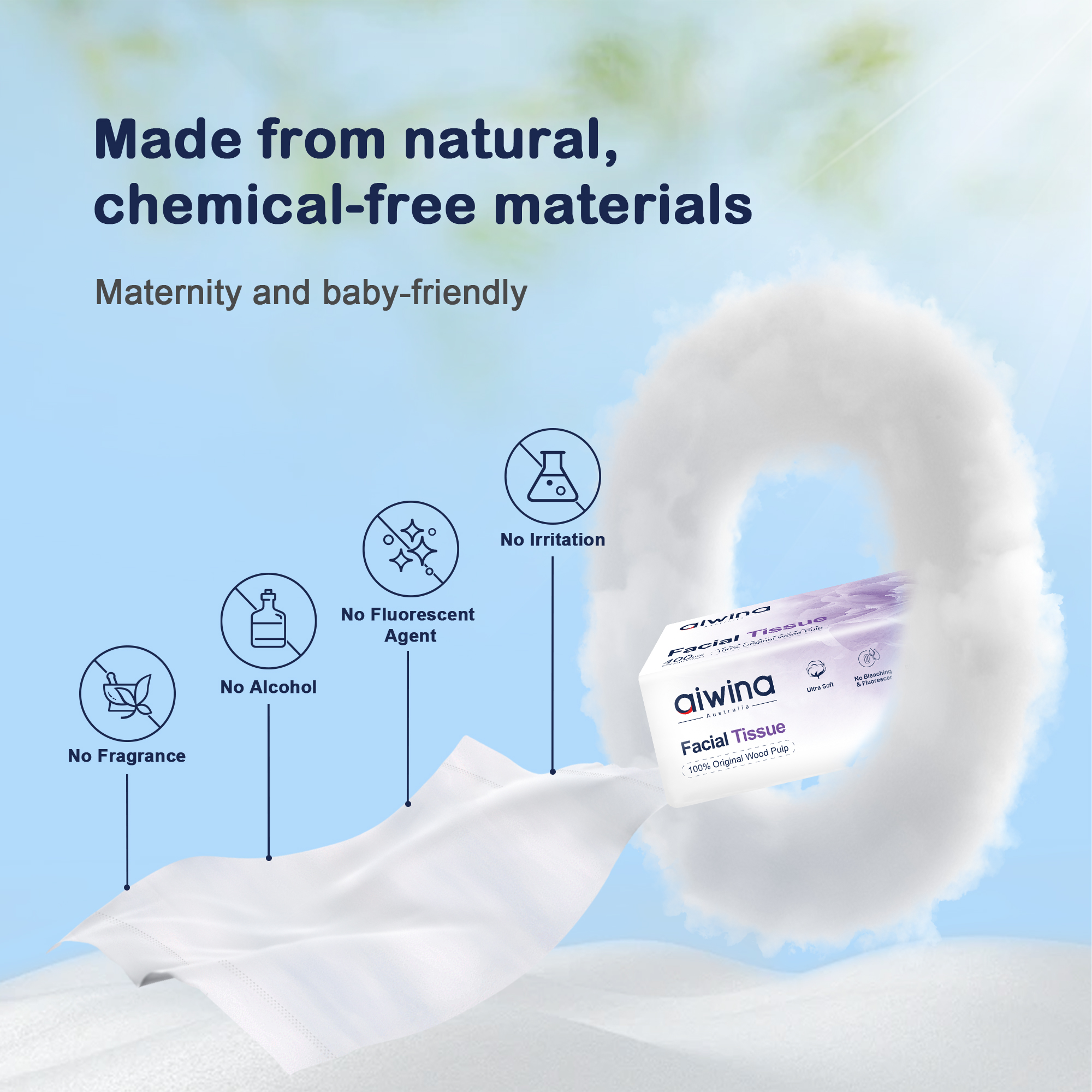 Mouchoirs en emballage souple (14*18cm * 200 tirages)