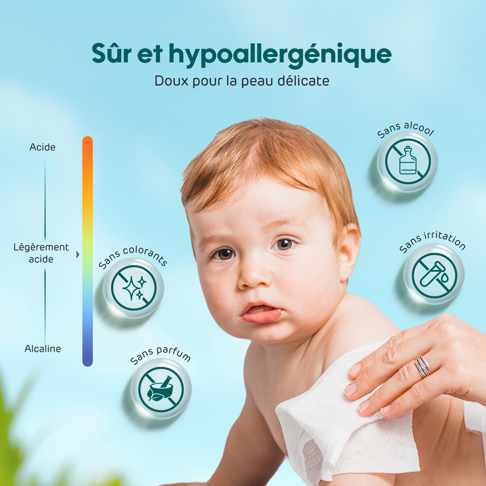 Lingettes parfumées pour bébé (80 lingettes)