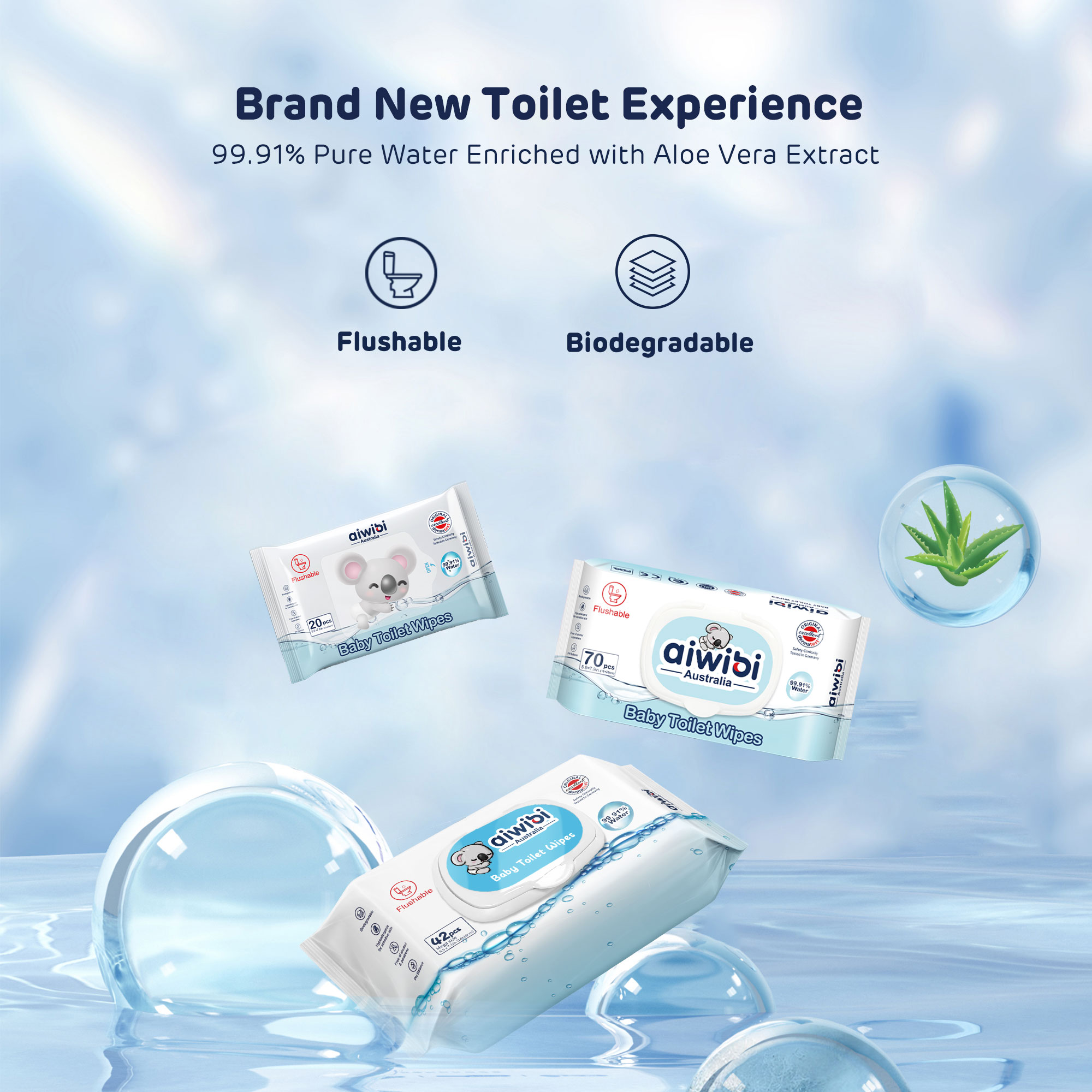 Lingettes de toilette （20/42/70 lingettes）