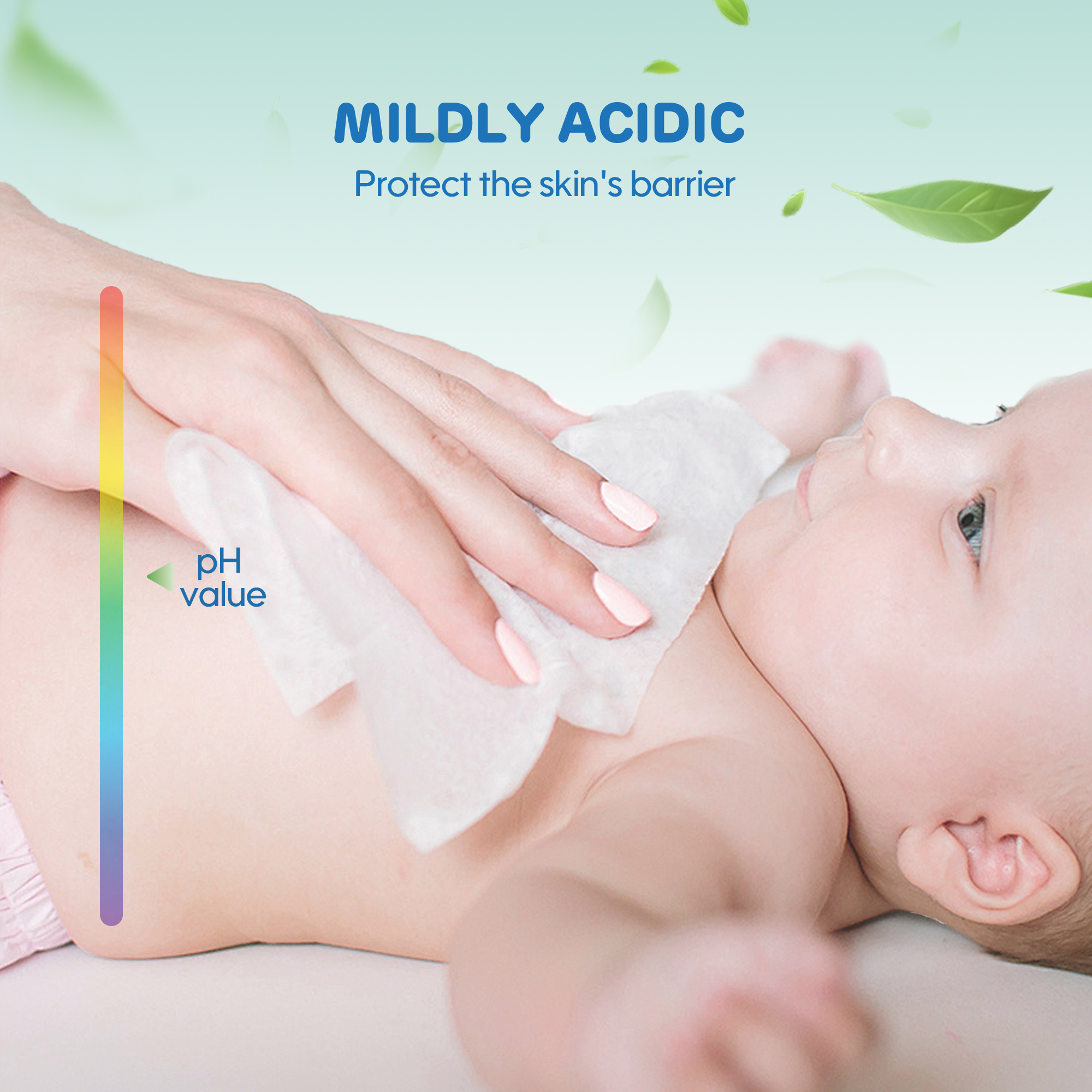 Lingettes douces pour bébé （80 lingettes * Couvercle Rectangulaire）