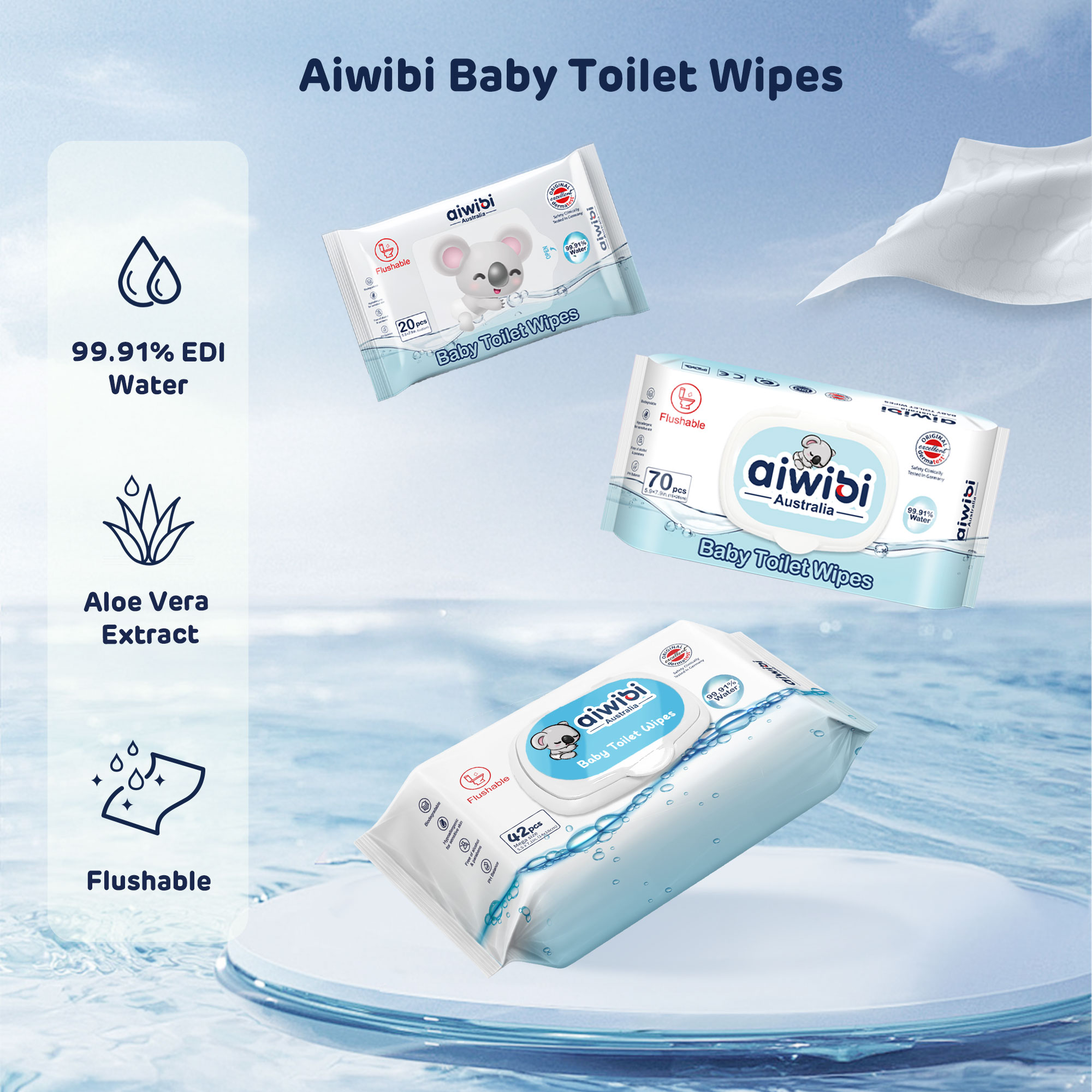 Lingettes de toilette （20/42/70 lingettes）