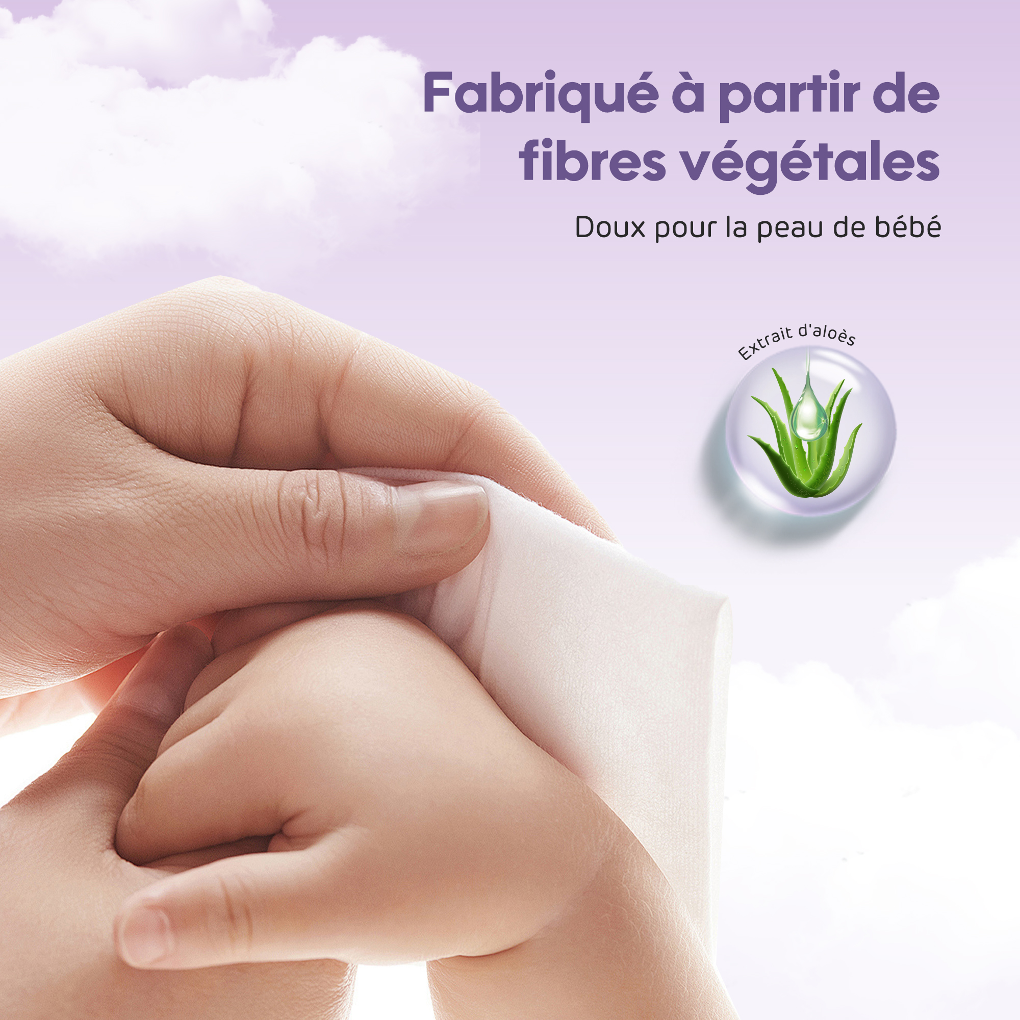 Lingettes parfumées pour bébé (80 lingettes)