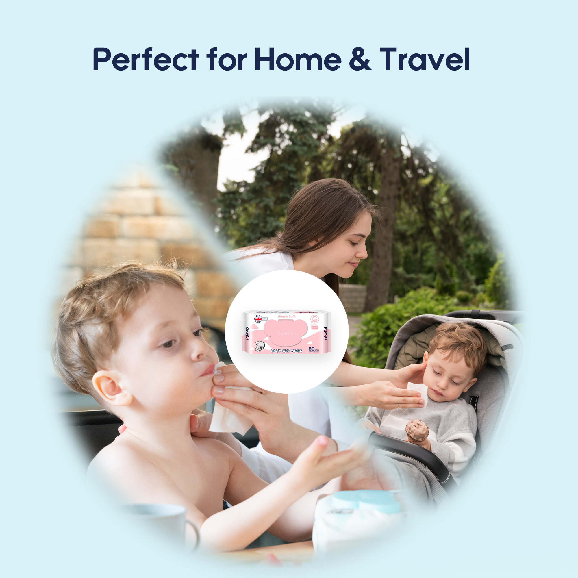 Lingettes douces pour bébé （80 lingettes * Couvercle Koala）