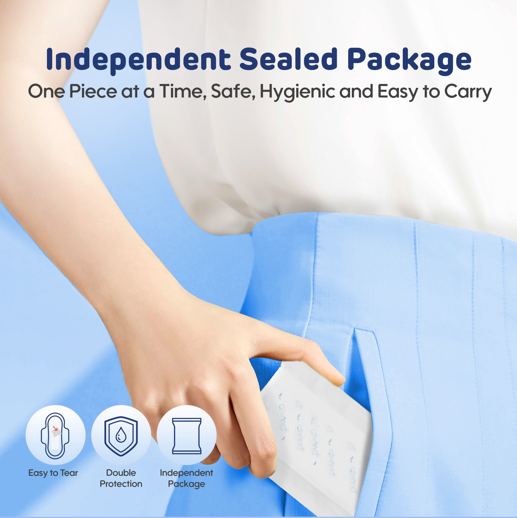 Serviettes Hygiéniques (pâte de bois * 420mm de 6 serviettes)